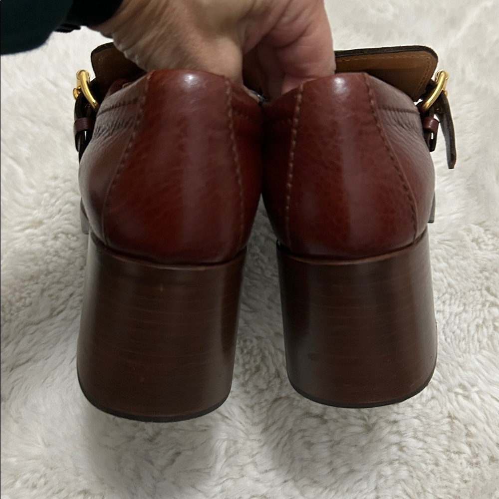 The Original Car Shoe Calzature Donna Cordovan Leather Heeled Loafer - Picture 9 of 12